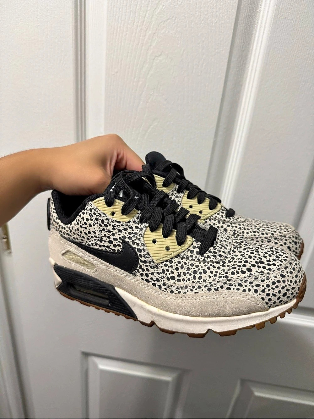 Nike Air Max 90 Premium Safari Sneakers in Cream & Black